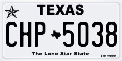 TX license plate CHP5038
