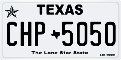 TX license plate CHP5050
