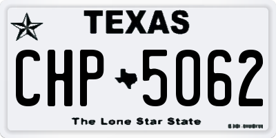 TX license plate CHP5062