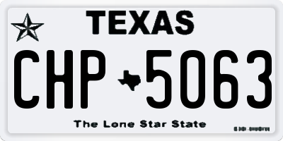 TX license plate CHP5063