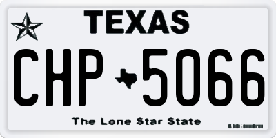 TX license plate CHP5066