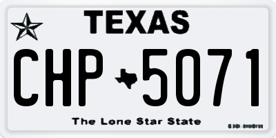 TX license plate CHP5071