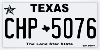 TX license plate CHP5076
