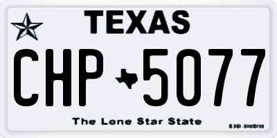 TX license plate CHP5077