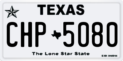 TX license plate CHP5080