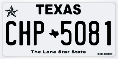 TX license plate CHP5081