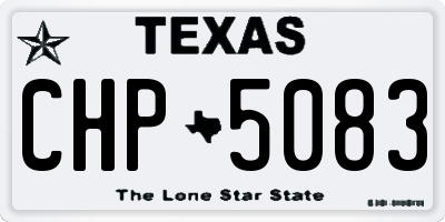 TX license plate CHP5083
