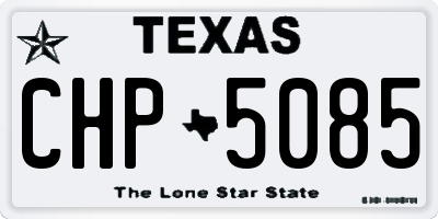 TX license plate CHP5085