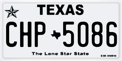 TX license plate CHP5086