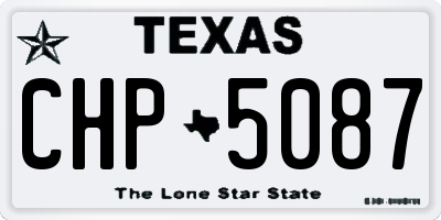 TX license plate CHP5087