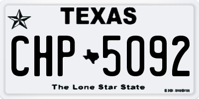 TX license plate CHP5092