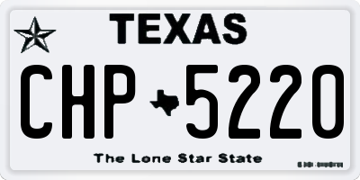 TX license plate CHP5220