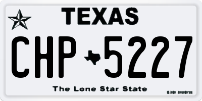 TX license plate CHP5227