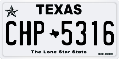 TX license plate CHP5316