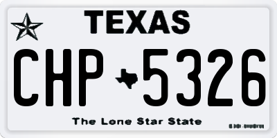 TX license plate CHP5326