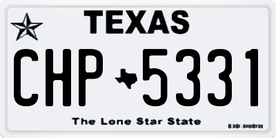 TX license plate CHP5331