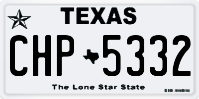 TX license plate CHP5332