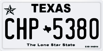 TX license plate CHP5380