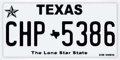TX license plate CHP5386