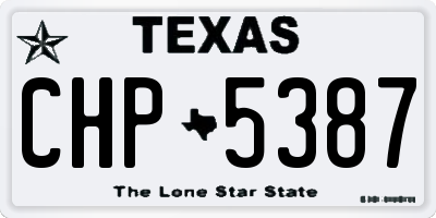 TX license plate CHP5387