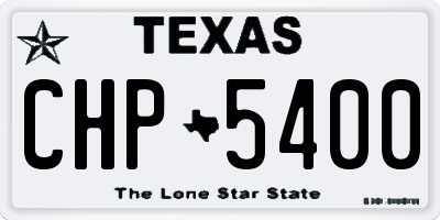 TX license plate CHP5400
