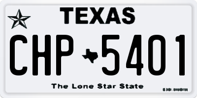 TX license plate CHP5401