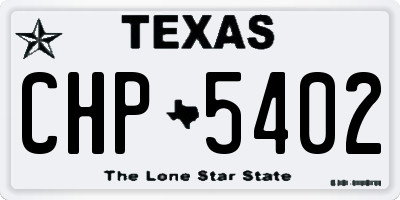TX license plate CHP5402