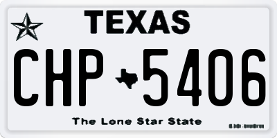 TX license plate CHP5406