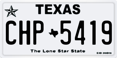 TX license plate CHP5419