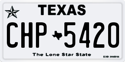 TX license plate CHP5420