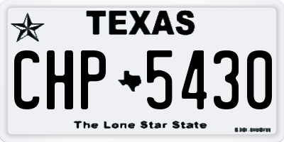 TX license plate CHP5430