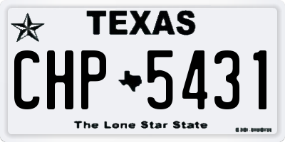 TX license plate CHP5431