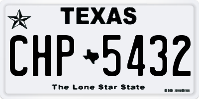 TX license plate CHP5432