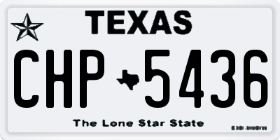 TX license plate CHP5436