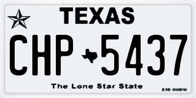 TX license plate CHP5437