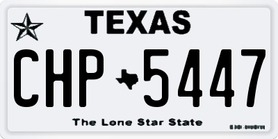 TX license plate CHP5447