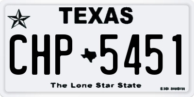 TX license plate CHP5451