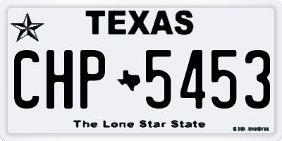 TX license plate CHP5453
