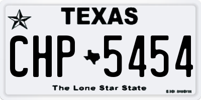 TX license plate CHP5454