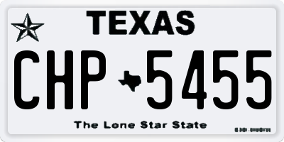 TX license plate CHP5455