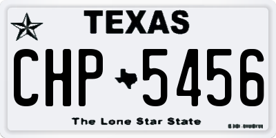 TX license plate CHP5456