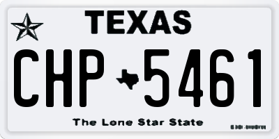 TX license plate CHP5461