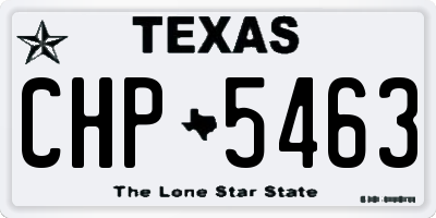 TX license plate CHP5463