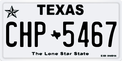 TX license plate CHP5467