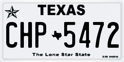 TX license plate CHP5472