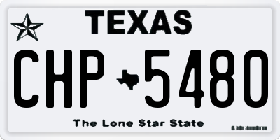 TX license plate CHP5480