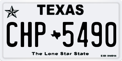 TX license plate CHP5490