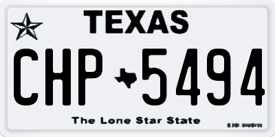 TX license plate CHP5494