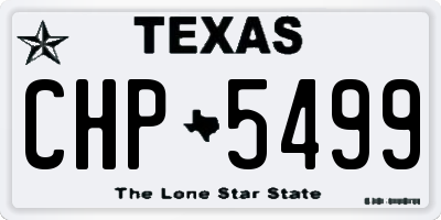 TX license plate CHP5499