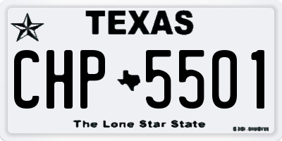 TX license plate CHP5501